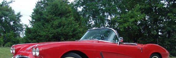 1962DavidGlenda Roman Red Roadster with both tops. Fuel Injected, 327 ci / 360 HP. 4 spd manual.